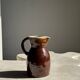 Large brown glazed stoneware jug Grès du Berry Made in France H19
