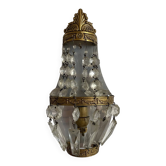 Wall light with pendants and brass hot air balloon