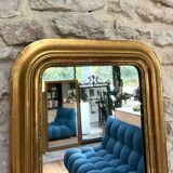 Antique mirror 42.5/36.5cm Louis-Philippe gilded with gold leaf, mercury