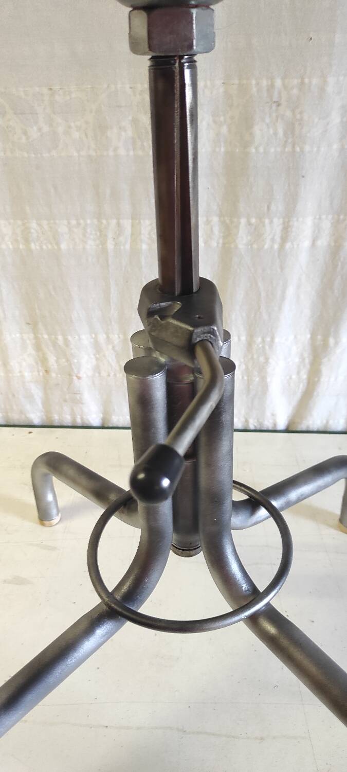 Tubular metal and wood workshop stool - 50s/60s