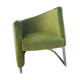 Erling Revheim, Fauteuil modèle "Spiral" en métal tubulaire chromé et tissu vert