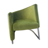 Erling Revheim, Armchair model "Spiral" in chrome tubular metal and green fabric