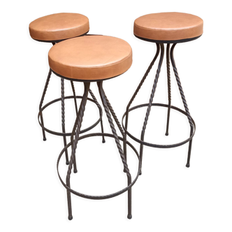 Set of brutalist bar stools