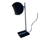 Large vintage 1960s black and wood eyeball design desk lamp - 50 cm