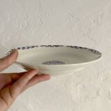 6 soup plates, ironstone from Longchamp, Arlette pattern, 1950s