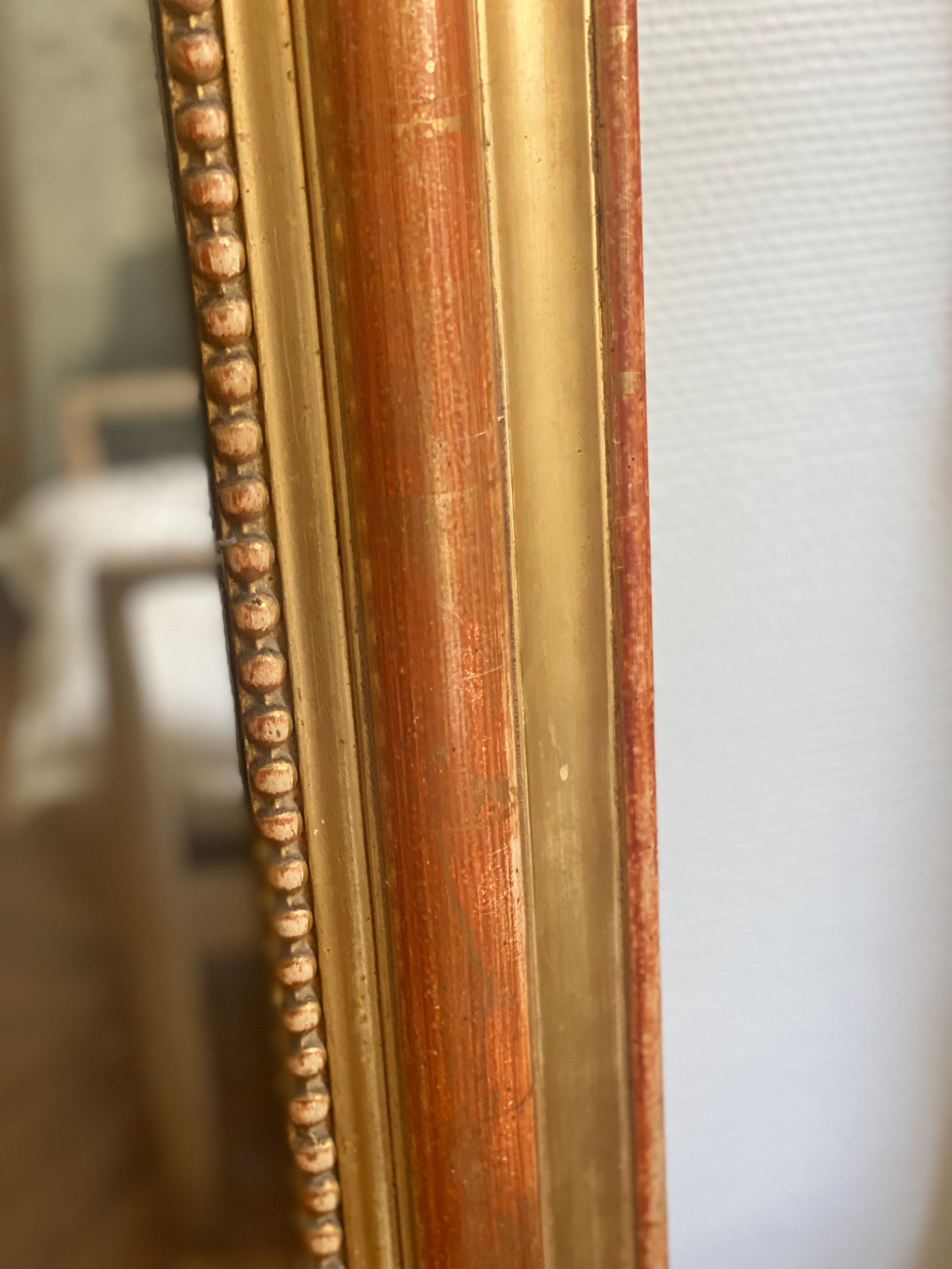 Old mirror louis Philippe golden gold leaf fireplace