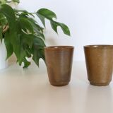 Set de 2 verres en grès, Digoin, vintage