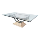 Wrought iron and glass coffee table