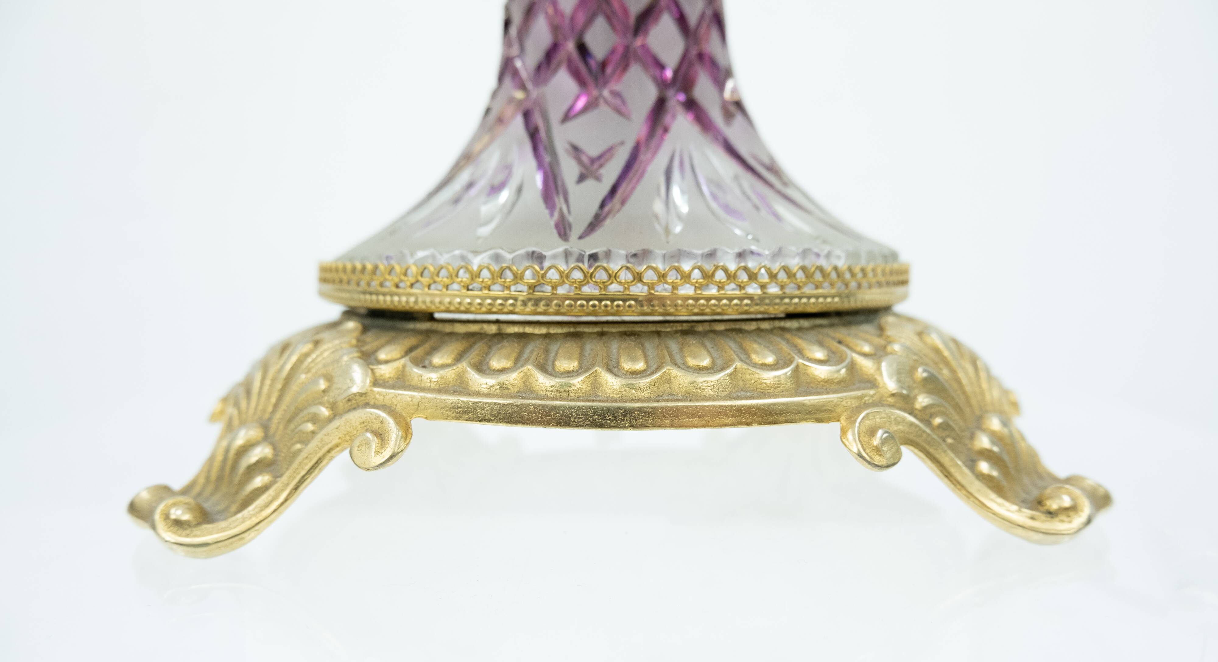 Cre Art Chrystal Table Lamp, Italy, 1970s