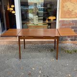 Table de salle à manger vintage des années 60 en teck extensible