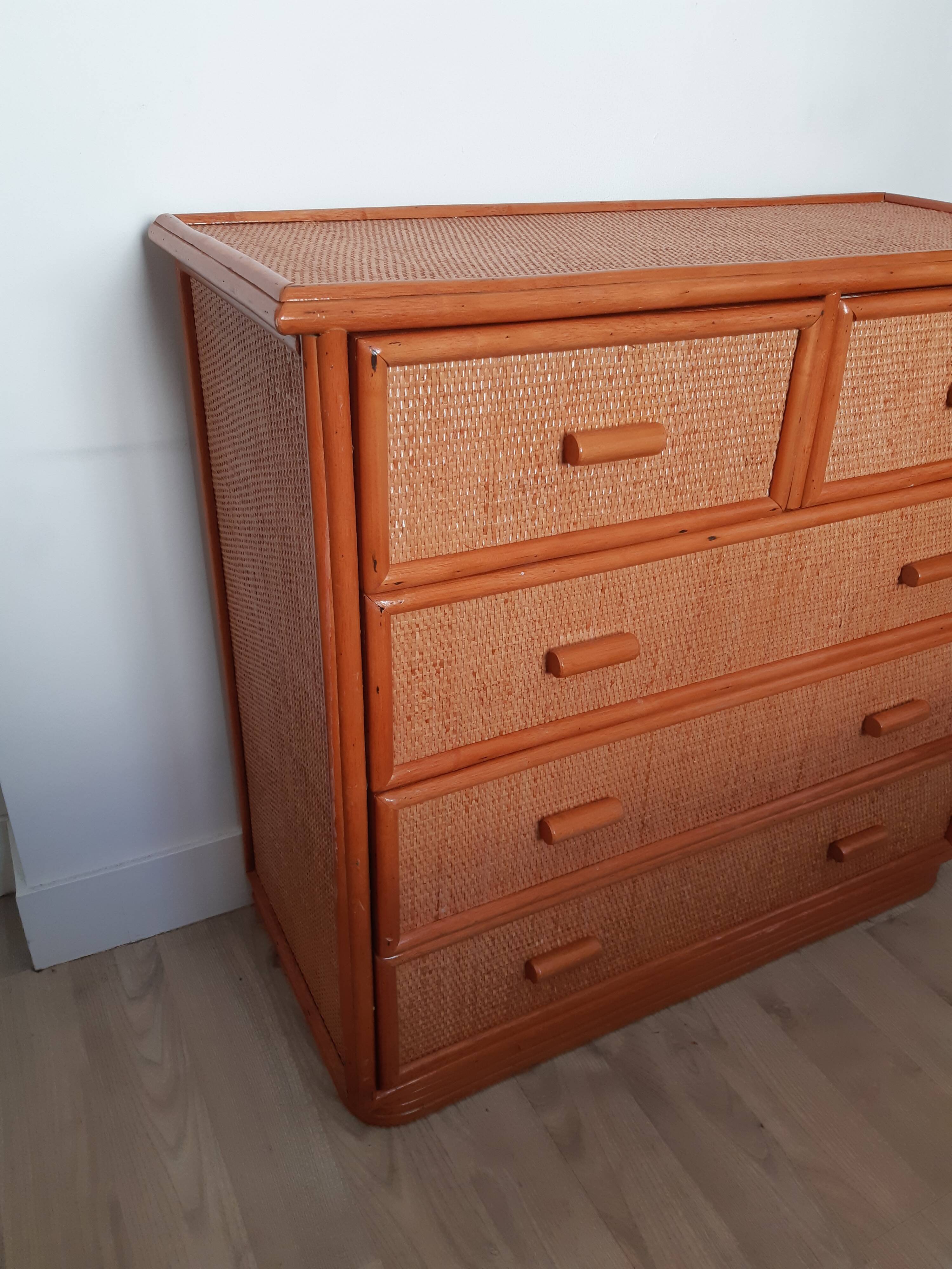 Dresser in rattan
