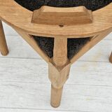 1950s, Danish design, reupholstered armchair, New Zealand sheepskin, oak wood.