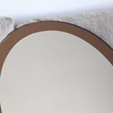 Large vintage purple oval mirror from the 70s