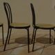 4 Black metal bistro chairs with plastic cane seat
