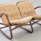 Bamboo and rattan garden terrace furniture set