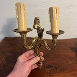 Pair of duo bronze wall lights