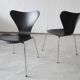Chairs set by Arne Jacobsen for Fritz Hansen in black matt 60