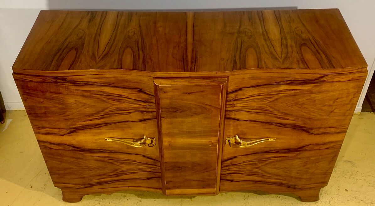 Buffet époque art déco 1920 à décors marqueté de fleurs