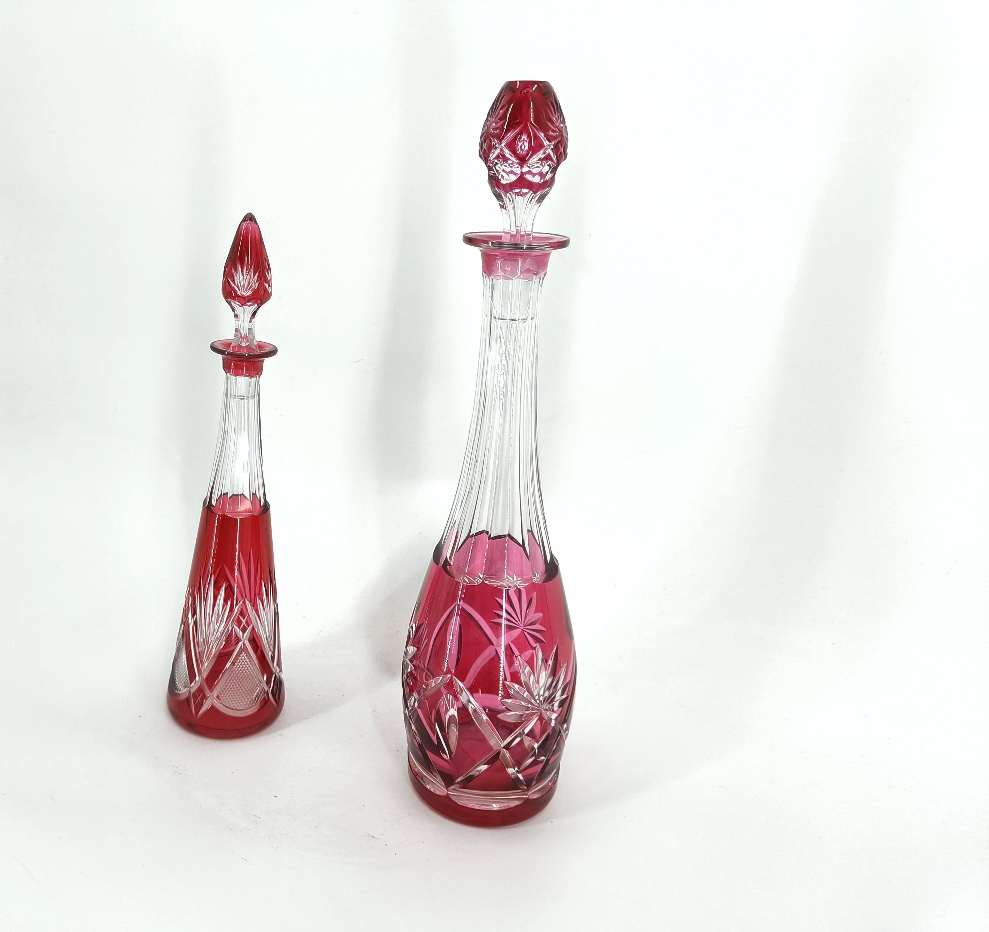 Crystal caraffe or decanters by Val Saint Lambert, 1960s