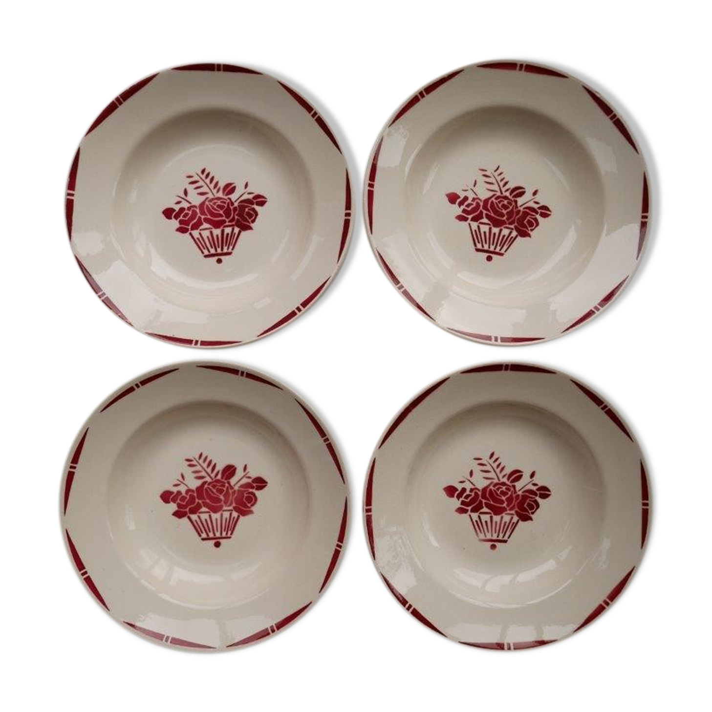 Set of 4 badonviller hollow plates