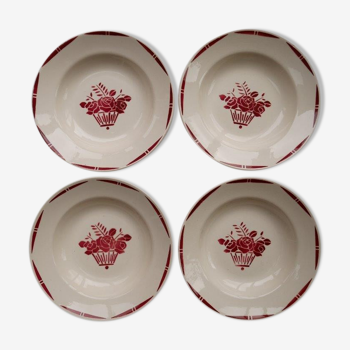 Lot de 4 assiettes creuses Badonviller