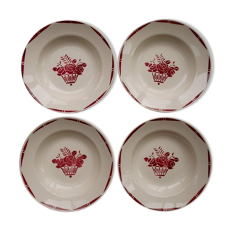 Lot de 4 assiettes creuses Badonviller