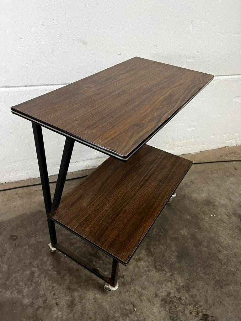 Vintage side table / plant table / audio stand on casters