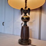 Imposing 1950s German table lamp with a milk figure
