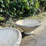 Pair of signed cement garden basins