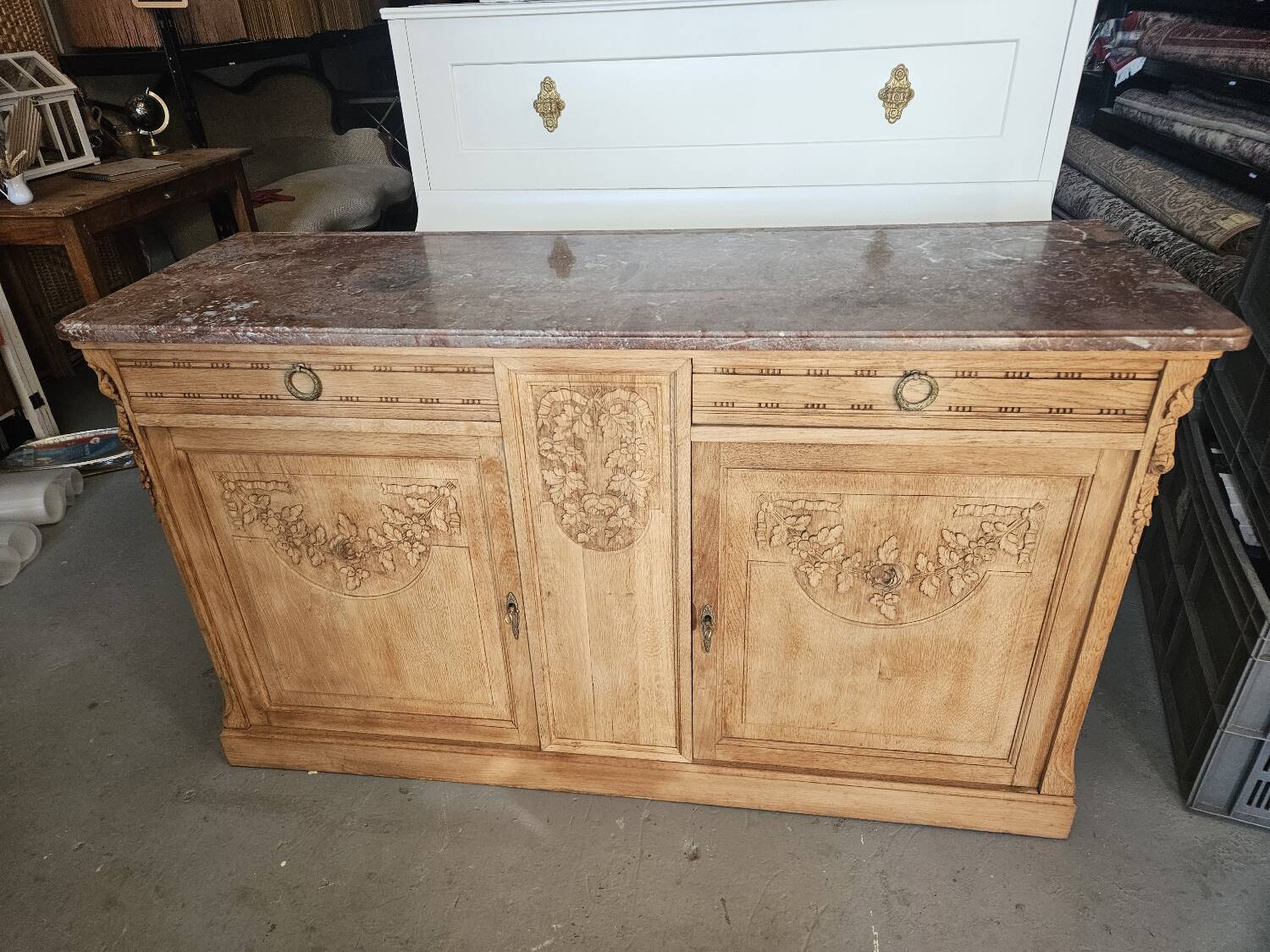 Low buffet with marble