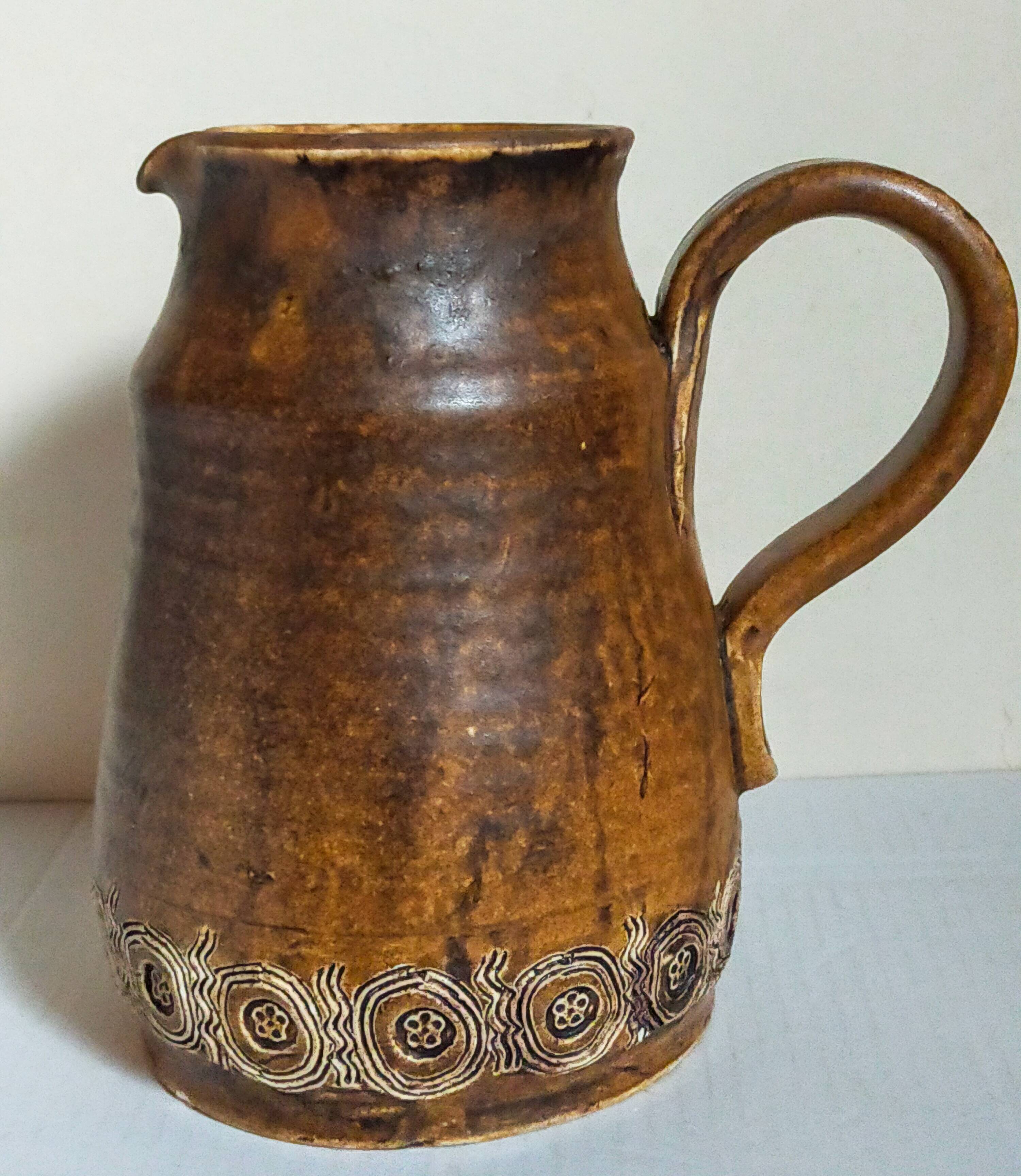 Ceramic potter's pitcher by F.CHEDEVILLE 20th century