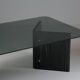 Black veined marble coffee table with smoked glass top, Italy 1970