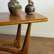 Vintage wooden coffee table – sculptural base