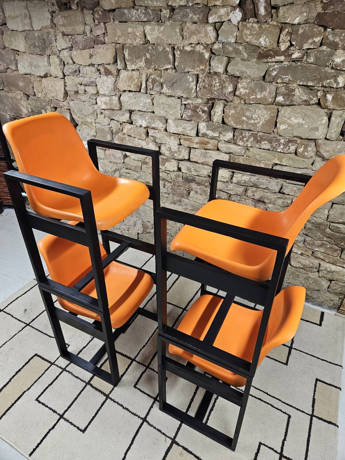 Set of 4 1970s Space Age armchairs