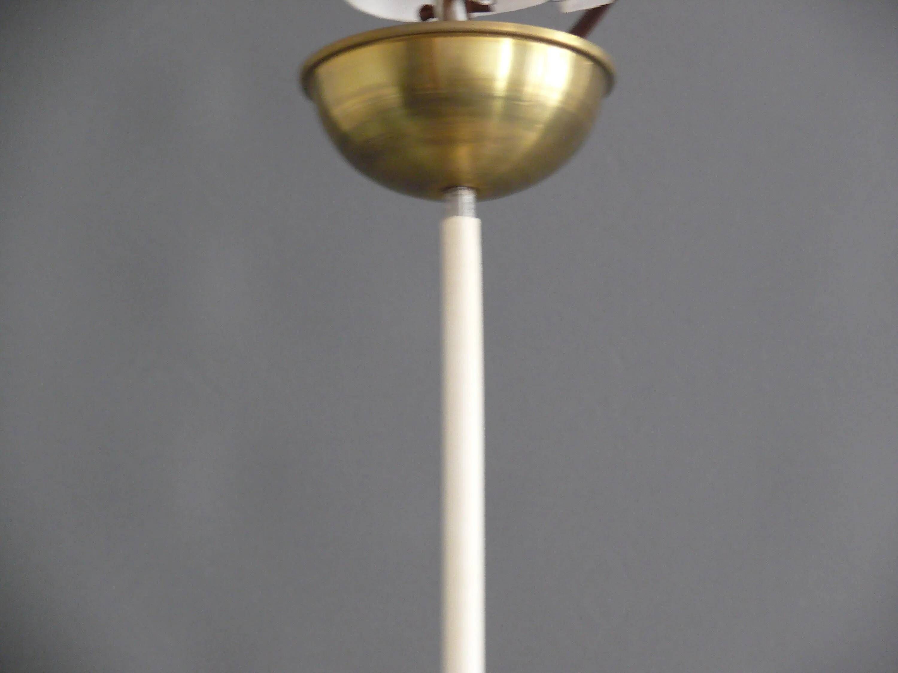 Art Deco Stab-Pendant Light with Marbled Glass Shade, Germany 1930s