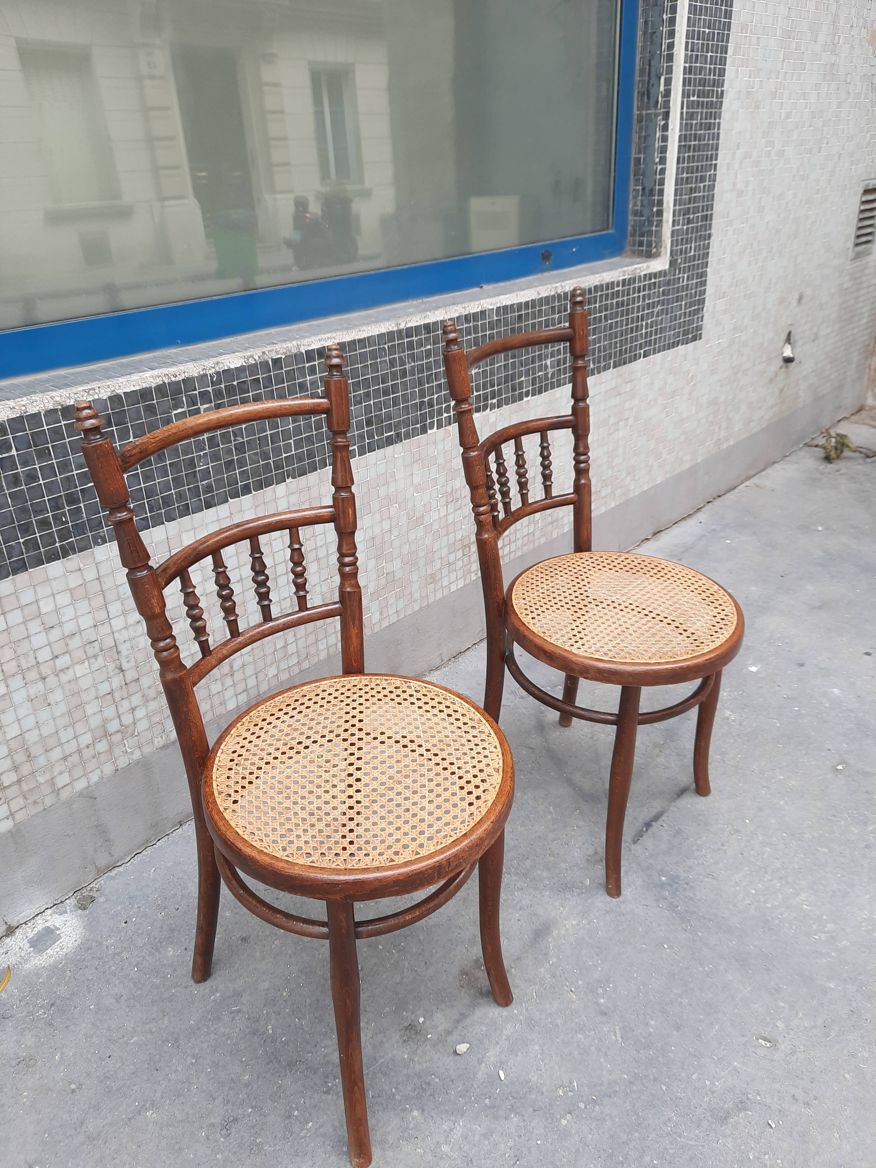 Paire de chaises bistrot Joseph Hoffman