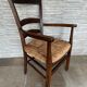 Fauteuil paillé campagnard XIXem en chataigné