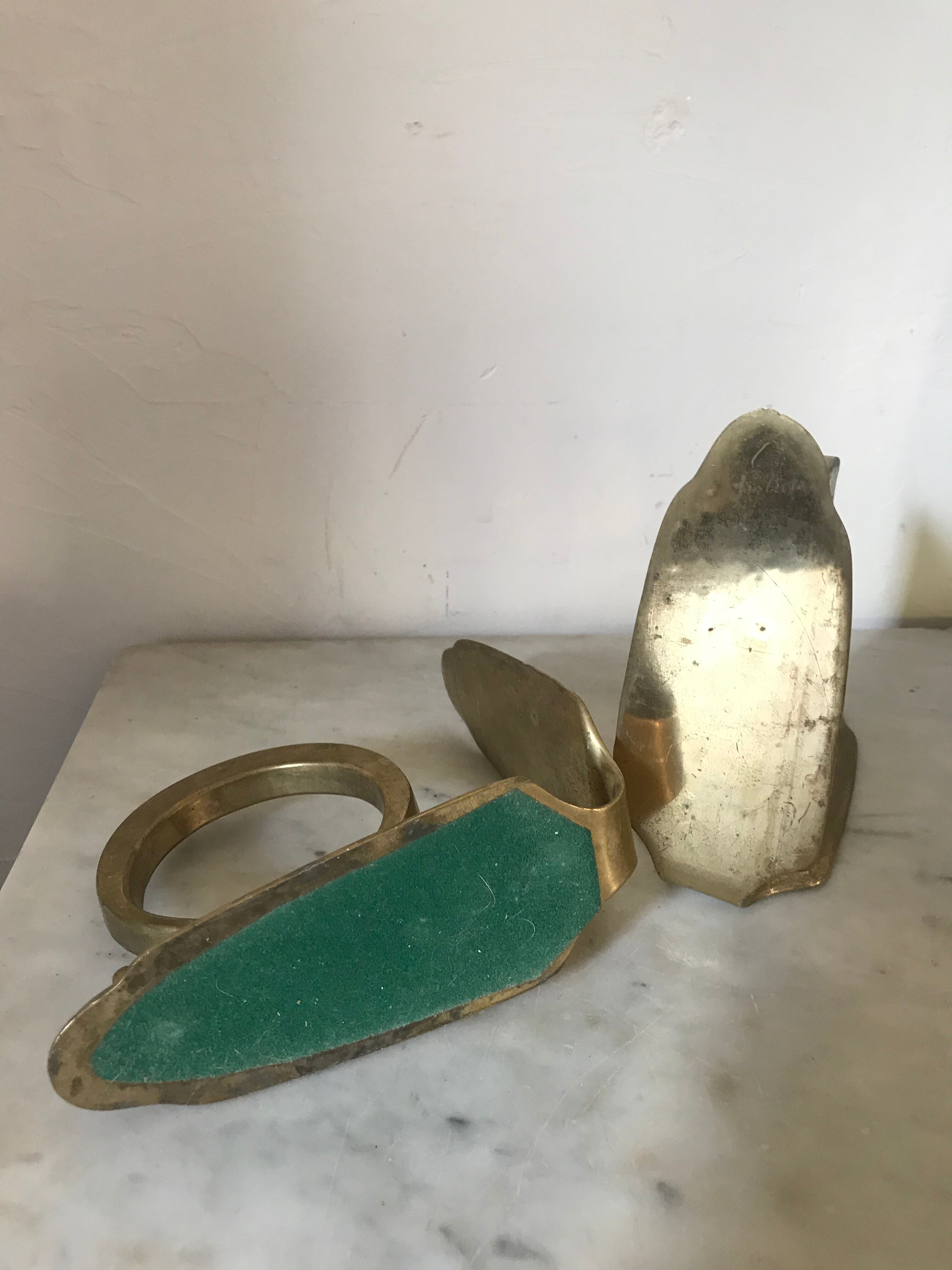 Pair of vintage brass bookends