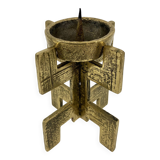 Brutalist candlestick • Austria • Brass • 1970