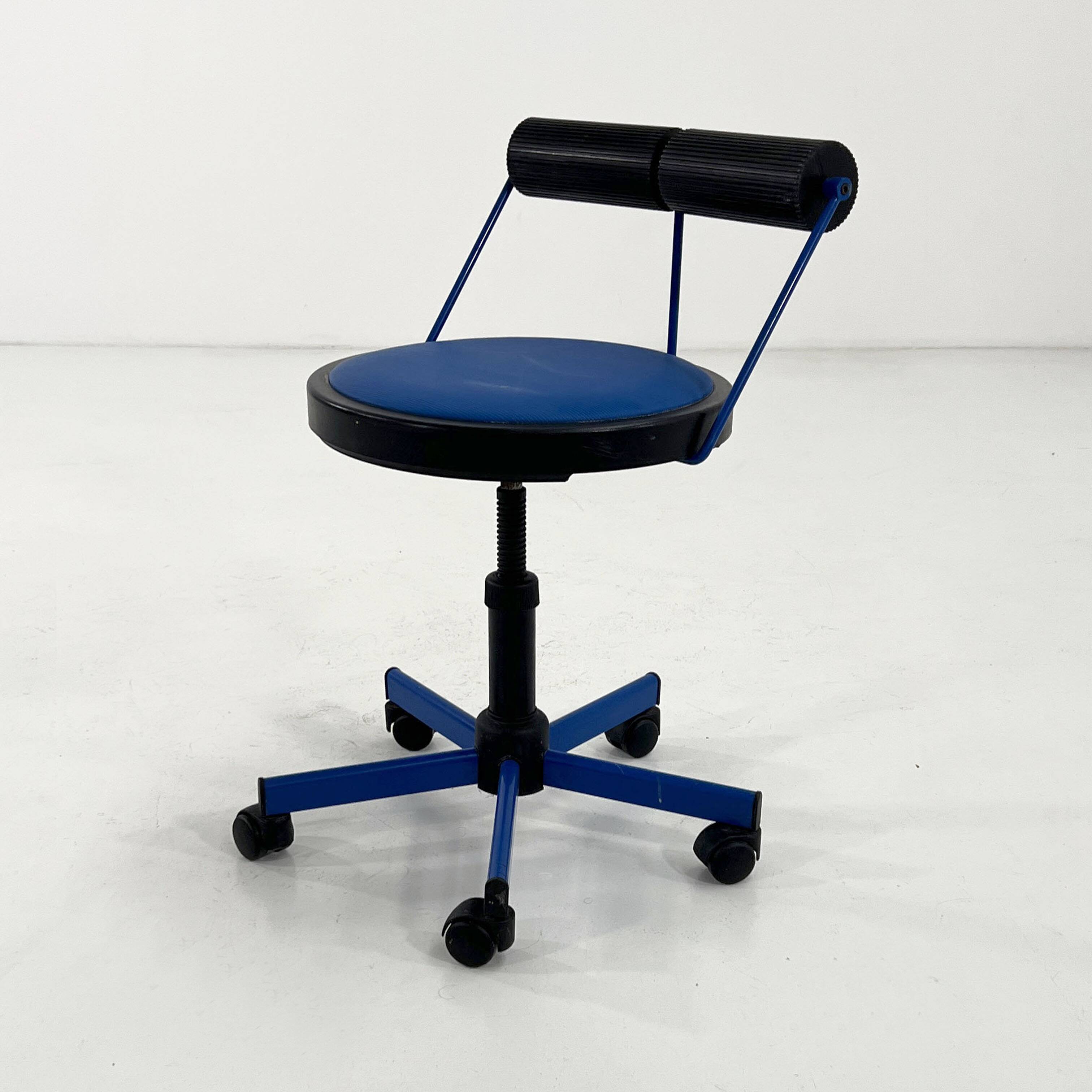 Chaise de bureau ajustable bleu de Bieffeplast, 1980