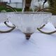 Lustre ancien Art Déco laiton + verre