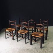 French Provincial Dining Chairs by Charles Dudouyt, France, 1940s, Set of 6
