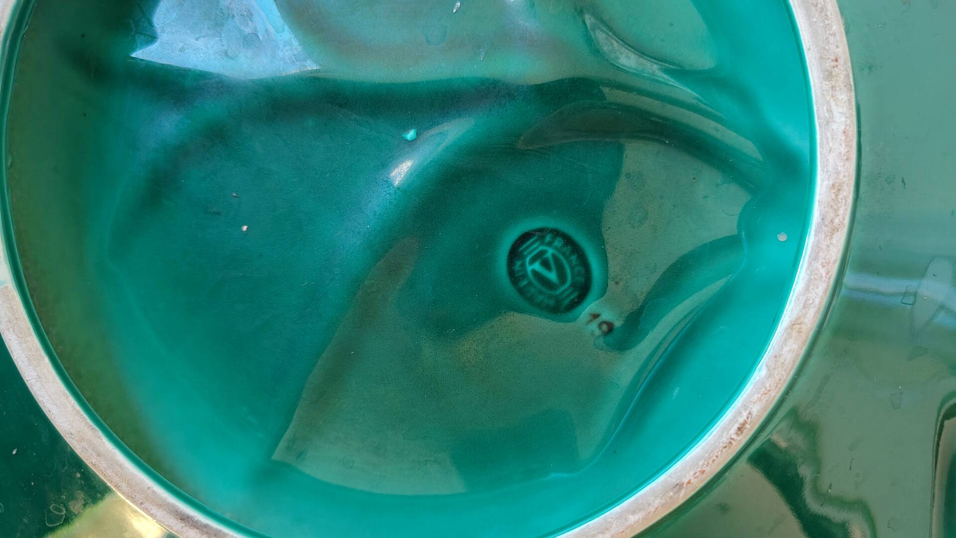 Green ceramic plate Vallauris