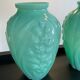 Paire de vases art deco en opaline vert celadon