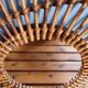 Asymmetrical sun mirror in rattan - vintage 1960s