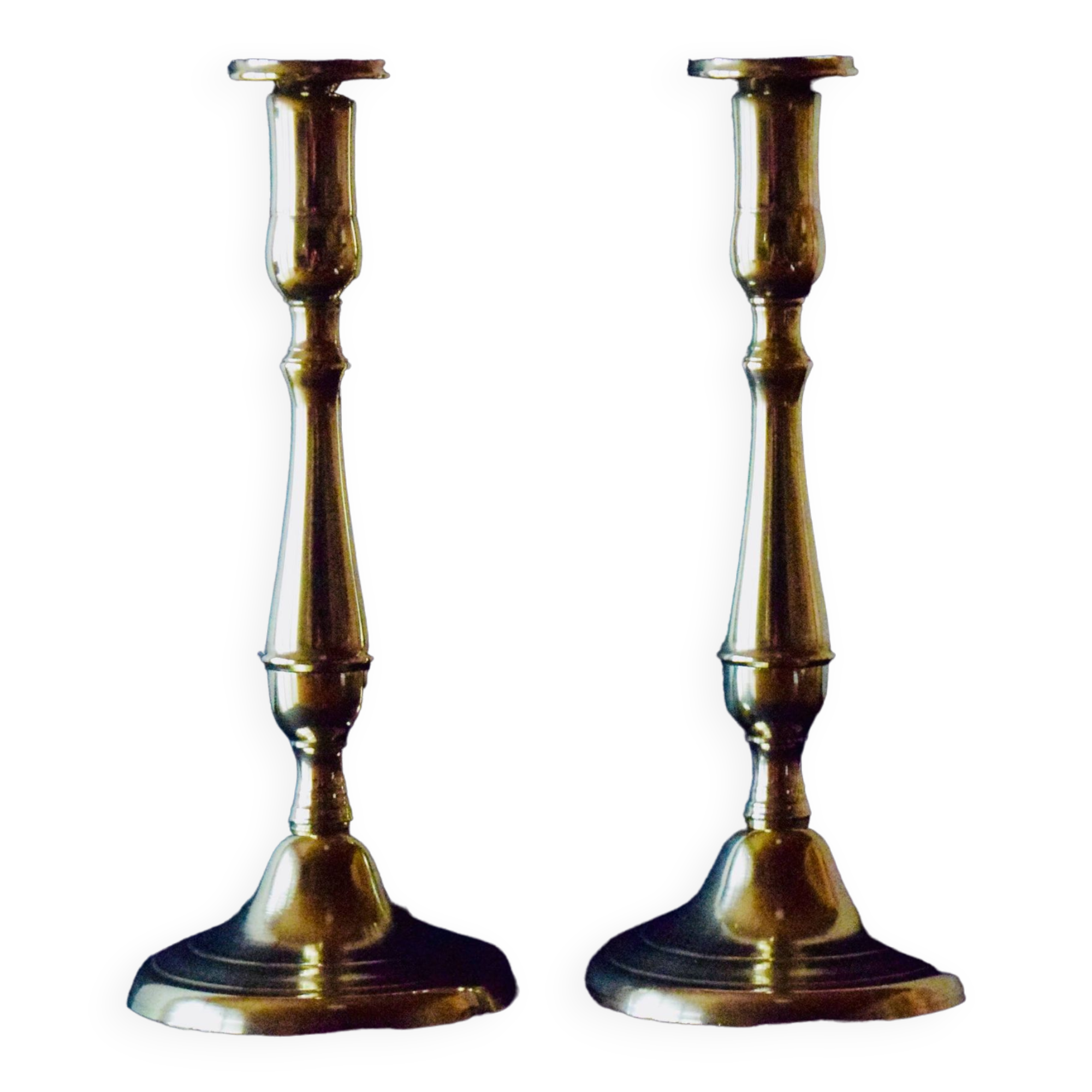 Pair of brass candlesticks