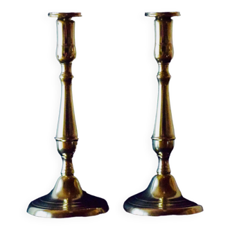 Pair of brass candlesticks