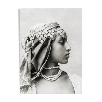 Portrait de profil d'une femme maure Algérie XIXème siècle