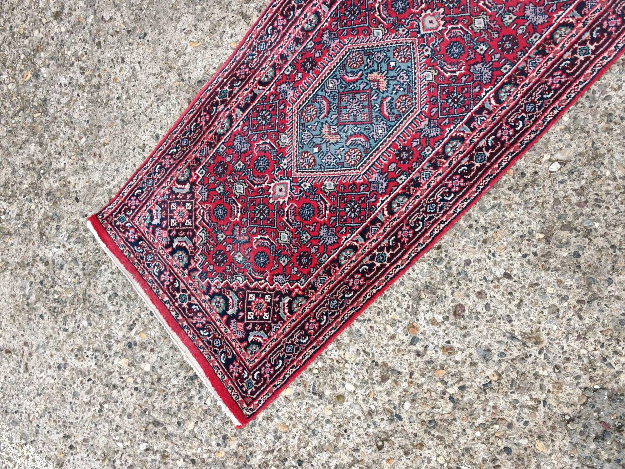 Tapis coureur Bidjar vintage noué main années 1950