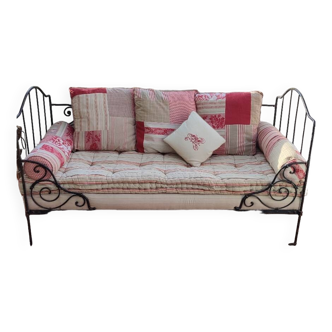 Antique wrought iron bench